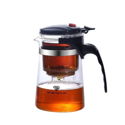 Heat Resistant Glass Teapot One-click filtering Tea Pot Tea Water Separation Filter Tea Maker Coffee Pot Home Teaware Set 6