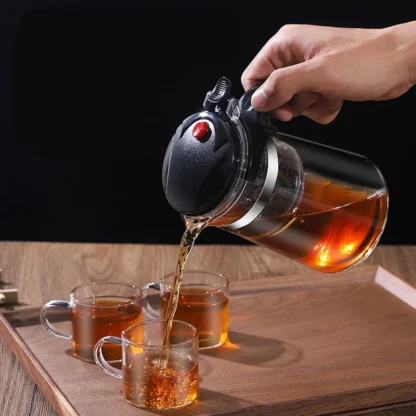 Heat Resistant Glass Teapot One-click filtering Tea Pot Tea Water Separation Filter Tea Maker Coffee Pot Home Teaware Set 2