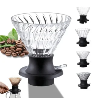 Reusable Immersion Coffee Dripper and Filters Glass Hand Brewing Coffee Maker Filter for Home Office Restaurant Coffee Shop Use 1