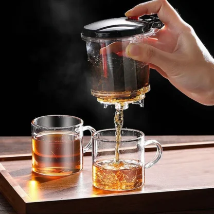 Heat Resistant Glass Teapot One-click filtering Tea Pot Tea Water Separation Filter Tea Maker Coffee Pot Home Teaware Set 3