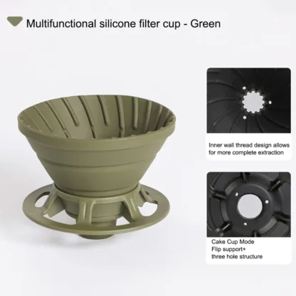 Collapsible Coffee Filter Portable Silicone Drip Coffee Tea Holder Funnel Basket Reusable Tea Pot Cake Cup Coffee Filter Dripper 4