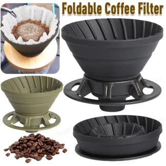 Collapsible Coffee Filter Portable Silicone Drip Coffee Tea Holder Funnel Basket Reusable Tea Pot Cake Cup Coffee Filter Dripper 1