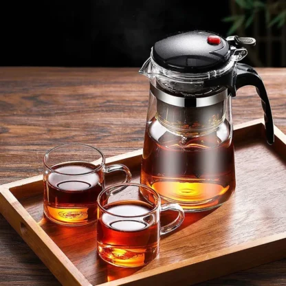 Heat Resistant Glass Teapot One-click filtering Tea Pot Tea Water Separation Filter Tea Maker Coffee Pot Home Teaware Set 4