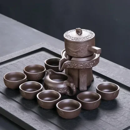 Purple Clay Semi-automatic Tea Set Creative Kung Fu Tea - Image 2