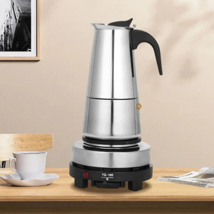 110V  9 Cup Stainless Steel Mocha Pot - Image 5