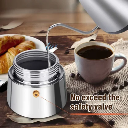 6 Cups Stainless Steel Moka Pot Coffee Pot - Image 5