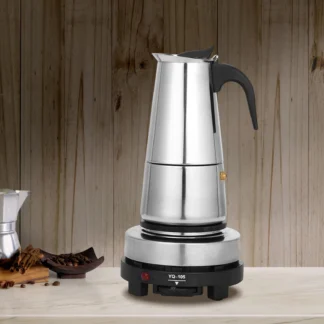 110V  9 Cup Stainless Steel Mocha Pot