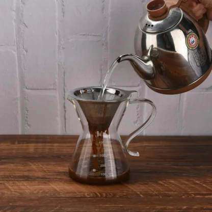 Transparent Glass Pour Over Coffee Maker Set - Image 3