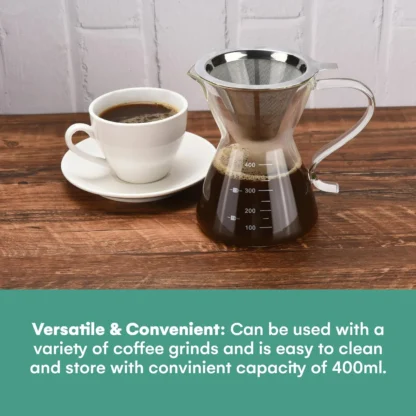 Transparent Glass Pour Over Coffee Maker Set - Image 6