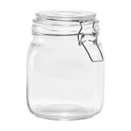 Glass Storage Jars w/Lock Lid 38 oz, 2 Pack - Image 3