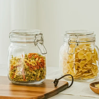 Glass Storage Jars w/Lock Lid 38 oz, 2 Pack - Image 5