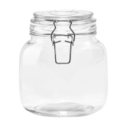 Glass Storage Jars w/Lock Lid 38 oz, 2 Pack - Image 4