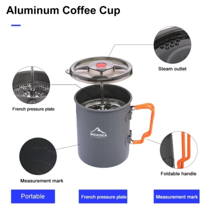 Widesea Camping Coffee Pot with French Press - Image 3